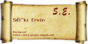 Sóki Ervin névjegykártya