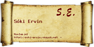 Sóki Ervin névjegykártya