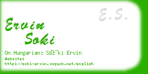 ervin soki business card